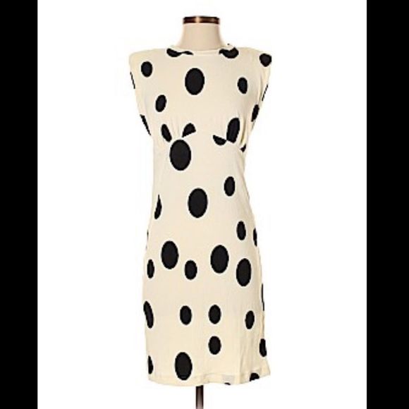 Zara Trafaluc Ivory Polka Dot Dress Size Small - Picture 3 of 5